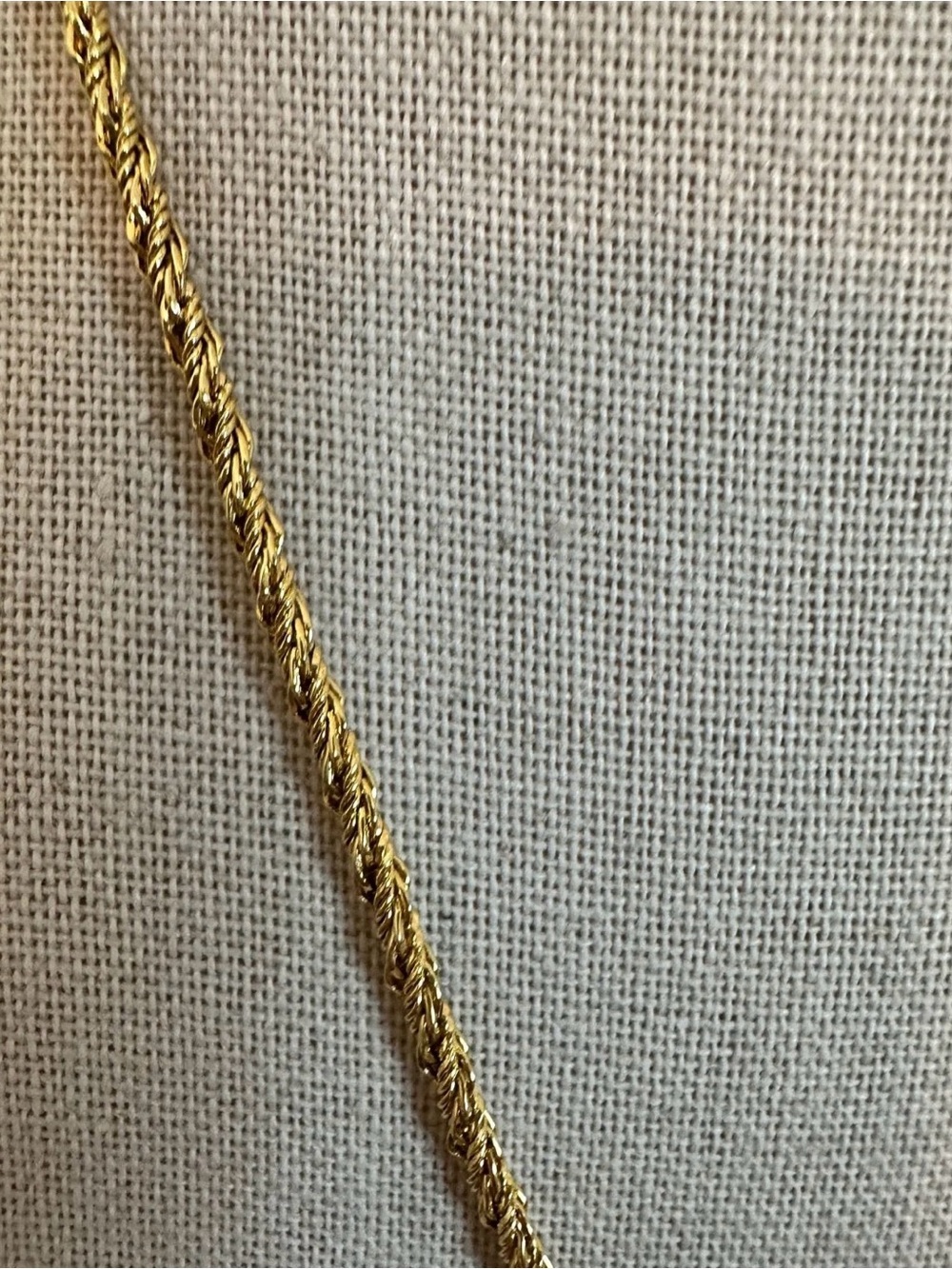 Vintage Yves Saint Laurent YSL Textured Geometric Pendant Necklace Gold Plated - Picture 4 of 7